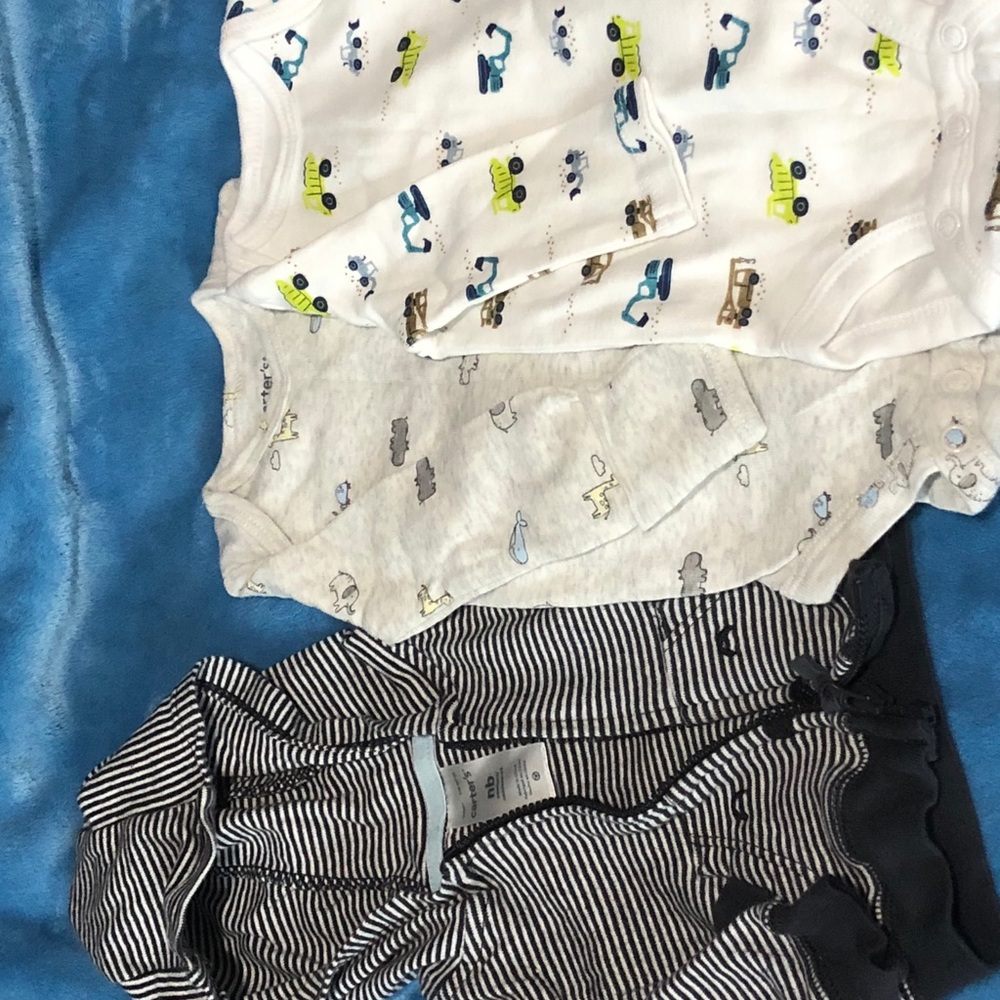 Two Long-sleeve onesie and hoodie Bundle